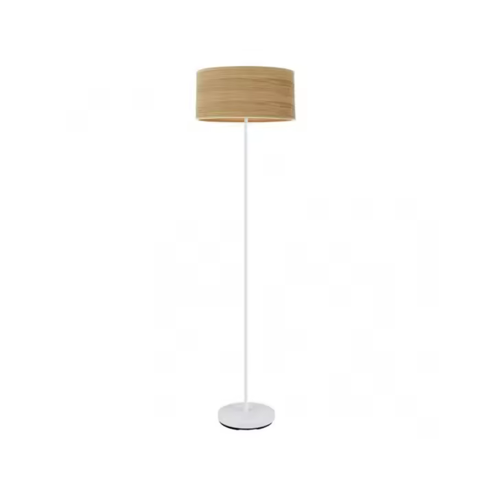Fabrilamp - Pie Salon Jerte 1xe27  Blanco/madera Clara 165x40x40 Cm - 1