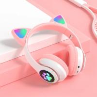 Auriculares Bluetooth 5.0 Con Lámpara De Flash Y Orejas De Gato Para Niñas Soporte TF Card Micrófono Inalámbricos Regalo De Cumpleaños - details 16