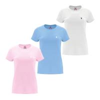 S&C - PACK Camisetas colores variados mujer. Manga corta, cuello redondo, colores pastel, algodón. - details 0