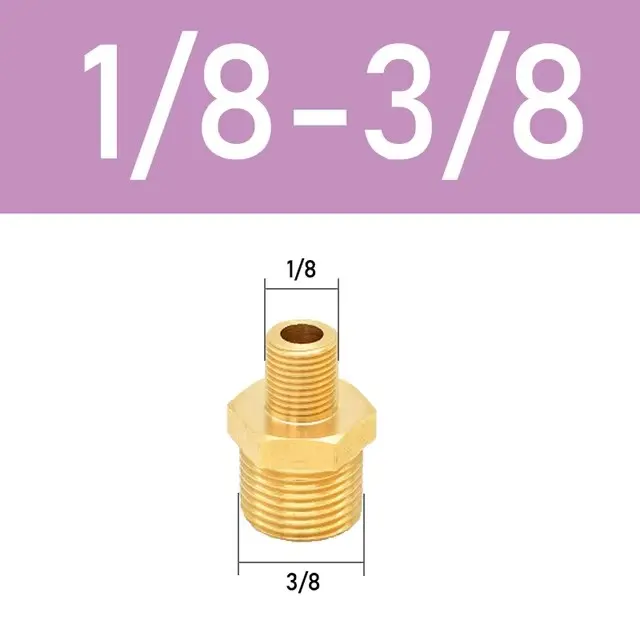 Adaptador De Conector Rápido De Tubo Hexagonal De Latón 1/8 1/4 3/8 1/2 3/4 1 Hombre a Hombre Hilo Agua Aceite Gas Conector - 1