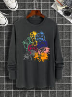 Camiseta De Manga Larga Para Hombre Con Impresión Cuello Redondo Versátil Casual De Verano Prenda De Vestir Para Todo El Año - details 13