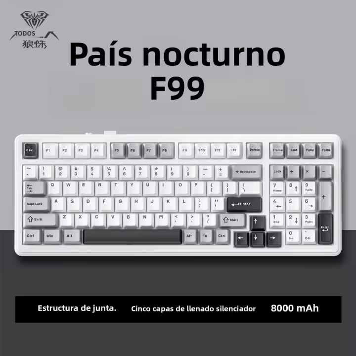 Teclado Mecánico AULA F99 Bluetooth 5.0/2.4G Wireless/Wired 99 Teclas Teclado De Juego Personalizable Montado En Ganchos Para Escritorio Y Laptop - 1