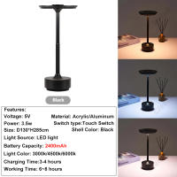 Lámpara De Escritorio LED Recargable Sin Cable Con Sensor De Toque Clásica Luz Nocturna Moderna Ajustable 2400mah - details 2