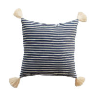 Cojín Decorativo Rayas Azul Marinero ALO HOME 45x45 cm Cojín Mediterráneo con Borlas - details 0