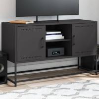 vidaXL Mueble para TV de acero 100,5x39x60,5 cm en color Negro/Amarillo/Blanco y más | almacenamiento funcional diseño moderno para baño dormitorio sala - details 0