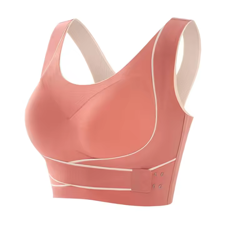Sudadera Deportiva Ajustable Delanteramente Con Hebilla Sin Aros Y Con Almohadillas Para Mujer Transpirable Y Cómoda Para Gimnasio Yoga Y Fitness De Baja Intensidad - 1