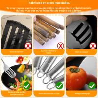 Juego De Utensilios De Cocina 5 Piezas Acero Inoxidable Cuchara Y Espátula Con Mango Ergonómico Resistentes Al Lavado - details 3