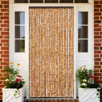 vidaXL Cortina Antimoscas Persiana Chenilla 90x200 cm Color Taupe,  Gris y negro,  dark brown and beige y mas - details 4