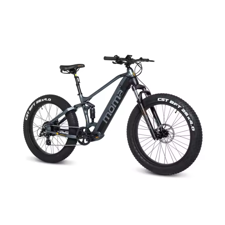 Moma Bikes E-MTB Fatbike, E-FAT 26"PRO, SHIMANO Altus 8v, Frenos de Disco Hidráulicos, Batería Ion Litio integrada y extraible de 48V 13Ah - 1