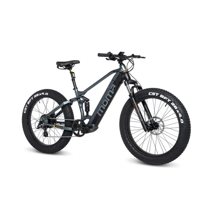 Moma Bikes E-MTB Fatbike, E-FAT 26"PRO, SHIMANO Altus 8v, Frenos de Disco Hidráulicos, Batería Ion Litio integrada y extraible de 48V 13Ah - 1