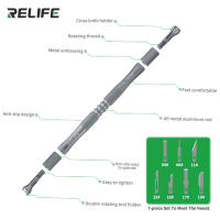 RELIFE RL-101B Set De Herramientas Para Móvil 8 En 1 Alta Dureza Y Precisión Eliminador De Pegamento Para Placa Madre Herramienta De Corte Para Mantenimiento De Teléfonos Móviles - details 6