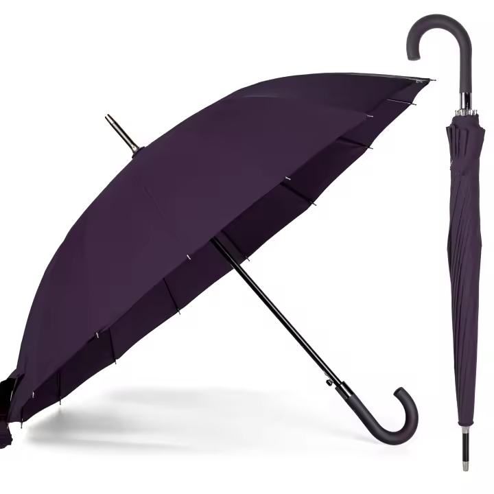NQT Paraguas Largo Clásico Grande Automático y Resistente al Viento Rojo Azul Negro Cerceta Marron - 1