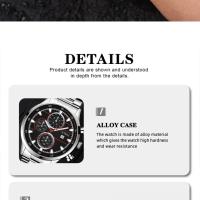 Reloj De Pulsera De Cuarzo Para Hombre DEYROS Calendario Moda Negocios Casual Regalo De Black Friday Para Padre Correa De Acero Inoxidable Dial Luminoso Resistente Al Agua - details 4