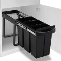 vidaXL Cubo de Basura Extraíble en Armario de Cocina Cierre Suave Papelera Dimensiones 48 x 34.3 x 35.1 cm/ 48 L, 51.8 x 26 x 41.3 cm/ 36 L - details 1