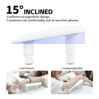 Almohada De U Para Arte De Uñas Ajustable Y Levantable Con Soporte Desmontable De Cuero PU Diseño Inclinado Almohada De Mano Para Uñas - details 10