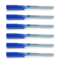 Office Box, Pack de 6 Plumas Estilográfica Desechable de tinta Azul con Punta metálica y visor de tinta, Tinta fluida y escritura suave, Ideal para escribir y lettering. - details 1