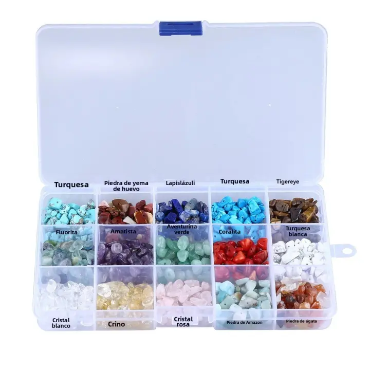 Set De Artesanía Para Pulseras Y Collares 450pcs Piedras Naturales Picadas Hechizos Irregulares Cristales De Curación Piedras Sueltas - 1