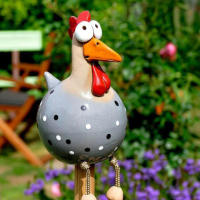Decoración De Jardín De Resina En Forma De Pollo Divertido Estatua De Hen Y Gallina Para Casa Patio Jardín Decoraciones Rurales - details 2