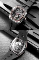 Reloj Mecánico Para Hombre MEGIR Con Carcasa De Acero Inoxidable Y Correa De Silicona Dial Skeleton Resistente Al Agua Deportivo - details 5