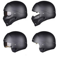Casco Retro Desmontable Para Motocicleta Y Bicicleta Con Libera Rápida ABS Casco De Carrocería Completa Negro Mate Estilo Modular Clásico Profesional Unisex - details 2