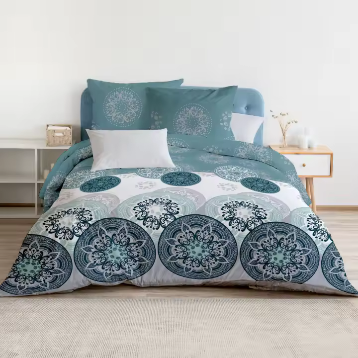 Fundas Nórdicas Cama 90 de 3 Piezas - Fundas Poliéster Nórdico 150x220 con 1 Funda de Almohada 45x70 y Bajera Ajustable 90x190x20, Patrón Moderna de Poliéster Estampado - 1