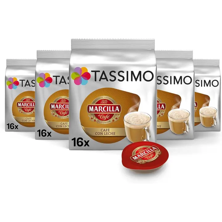 Cápsulas Tassimo Marcilla Café Con Leche 80ud (5 x 16ud) - 1