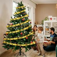 Decoración De Árbol De Navidad Con Cintas Y Luces LED Ornamento Xmas Arboles De Navidad Con Luces Fairy Strings Lights - details 4