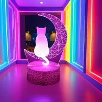 Lámpara De Noche LED 3D De Gato Lindo Para Niños Luz De Escritorio Para Dormitorio Con Toque Inteligente Regalo De Cumpleaños Decoración Para El Hogar - details 0