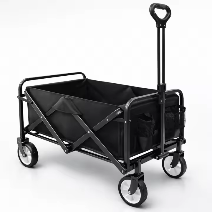 T-LoVendo Carro de Mano Plegable con Ruedas | Carrito Multiusos Ideal Playa, Compra, Jardín o Camping | Carga hasta 60kg | Asa Ajustable | Auxiliar | Transporte Todoterreno de Herramientas o Juguetes - 1