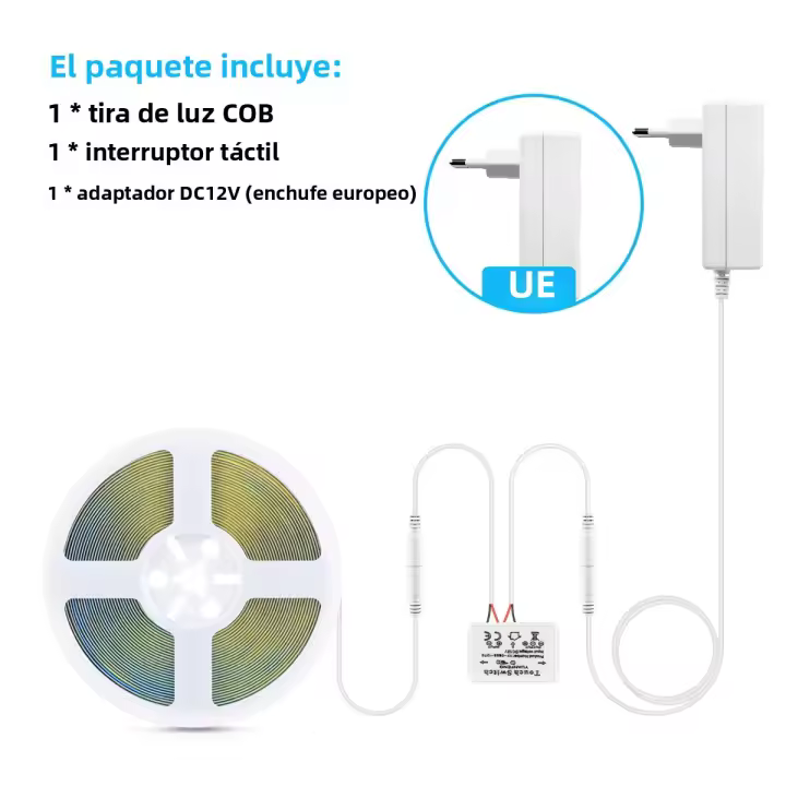 Tiras De Luz LED COB 12V 320leds/m Sensor Táctil Dimmer Interruptor Espejo Para Baño Mesa De Vestir Iluminación De Espejo - 1