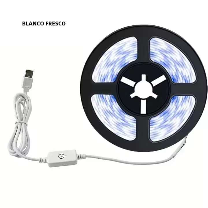 Tira De Luces LED DC 5V Con Interruptor Táctil Y Dimmer USB Para Decoración De Habitaciones Armarios Espejos Navidad Flexible DIY - 1