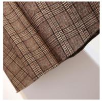 Falda A-Line Vintage De Cintura Alta En Khaki Con Patoleta Cierre Con Botones Y Rayas Para Mujer Talla Grande Longitud Media Pierna Moda 2024 - details 8