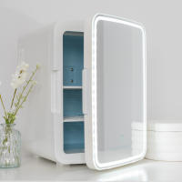 Flamingueo Mini Nevera Habitacion Espejo LED 10 Litros Nevera Pequeña 12V/220V Enfriar y Calentar Nevera Cosmeticos Portatil Enchufe Coche y Corriente Nevera Skincare Mini Nevera Maquillaje Nevera Pequeña Habitacion - details 2