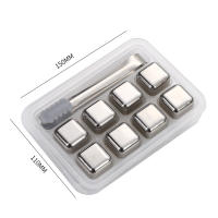 Juego De Cubos De Acero Inoxidable Reutilizable Para Enfriamiento De Vino Y Whiskey Herramienta De Barra Para Fiestas Eco-amigable Y De Alta Calidad - details 17