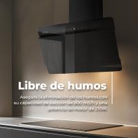 Campana Extractora CE42 60 cm de Ancho Decorativa EVVO, Potencia 800 m³/h, Táctil y Gestual, Filtro Aluminio y Carbón Activo - details 1