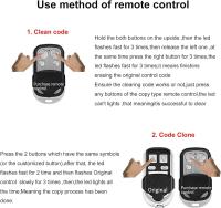 Juego de 3 Mandos a Distancia universales para Portones AutomáticosFrecuencia 433,92 MHz Código Fijo, 4 Botones para controlar hasta 4 Puertas - details 2
