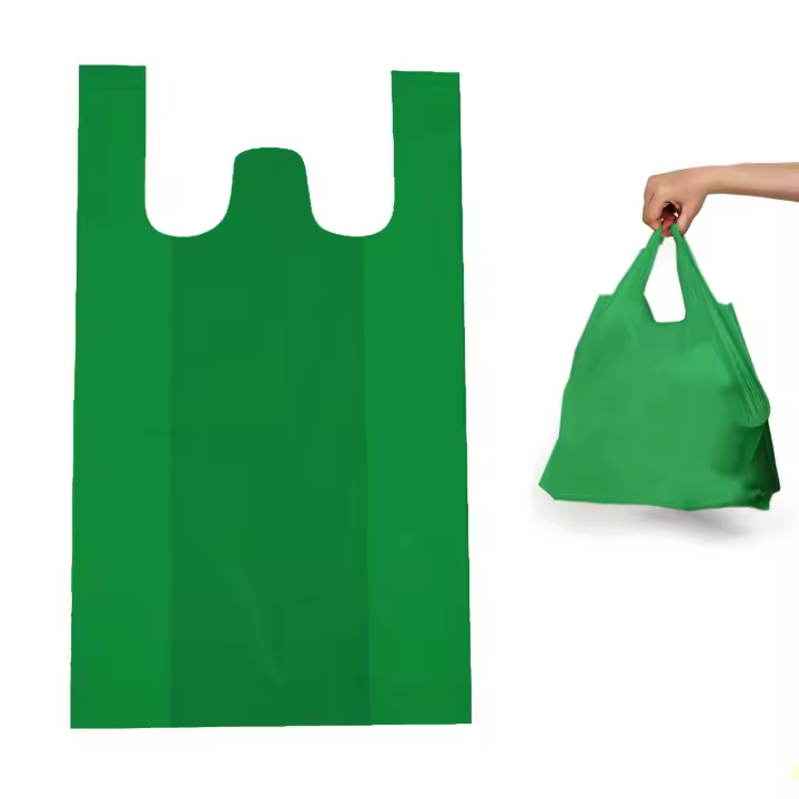 Bolsas de Plastico Reutilizables | Bolsas Plastico Recicladas | 200 Uds | Bolsas Plastico Asas | Cumplen Normativa (42x53cm (VERDE/50 Uds)) - 1
