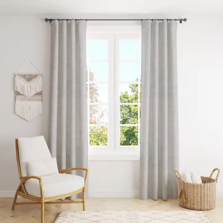 SANSY - CORTINA CON OJALES NIA GRIS CLARO LINO Y ALGODÓN FABRICADO EN ESPAÑA - 1