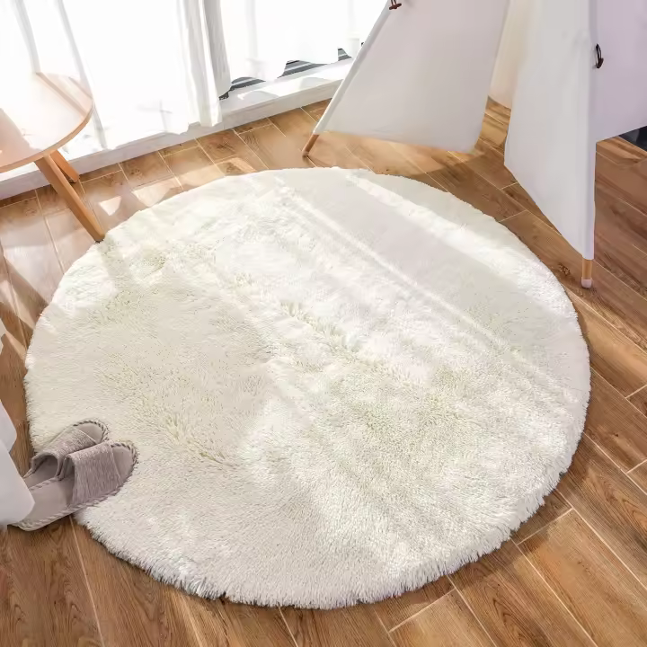 Carpets for Living Room，Modern Indoor Fluffy Rugs Super Soft Fluffy Velvet Fluffy Soft Longhair Decorative Chair Cushion Sofa Mat (White,100x100cm) - 1