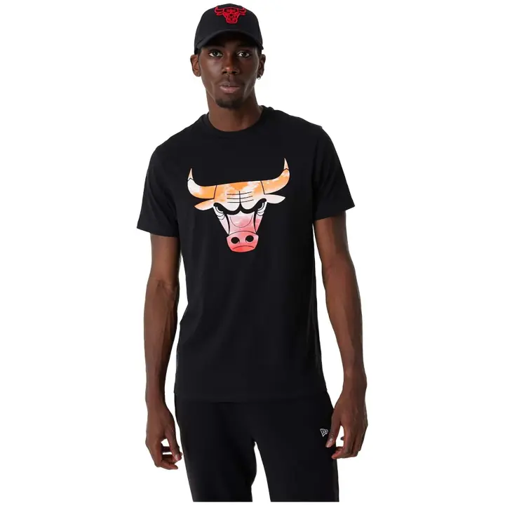 Camiseta de Manga Corta New Era Chicago Bulls Nba para hombre en color negro - 1