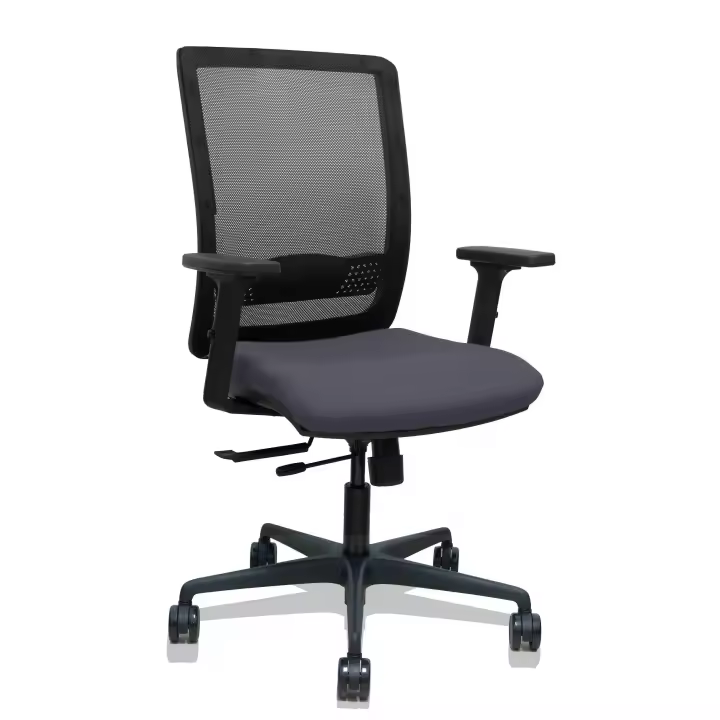 Silla Haches traslack malla negra asiento bali gris oscuro brazos 2D ruedas 65mm - 1