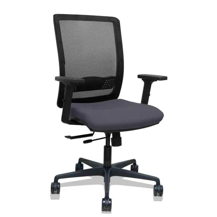 Silla Haches traslack malla negra asiento bali gris oscuro brazos 2D ruedas 65mm - 1