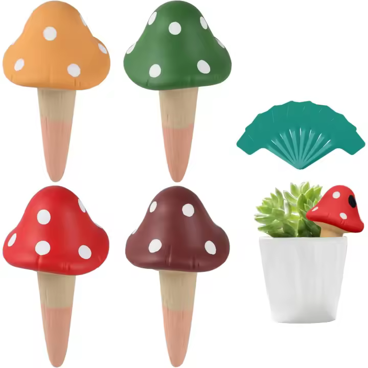 Picos de riego automáticos Bolas de riego para plantas con forma de hongo Picos de riego de terracota Bebederos automáticos para plantas de interior y exterior - 1
