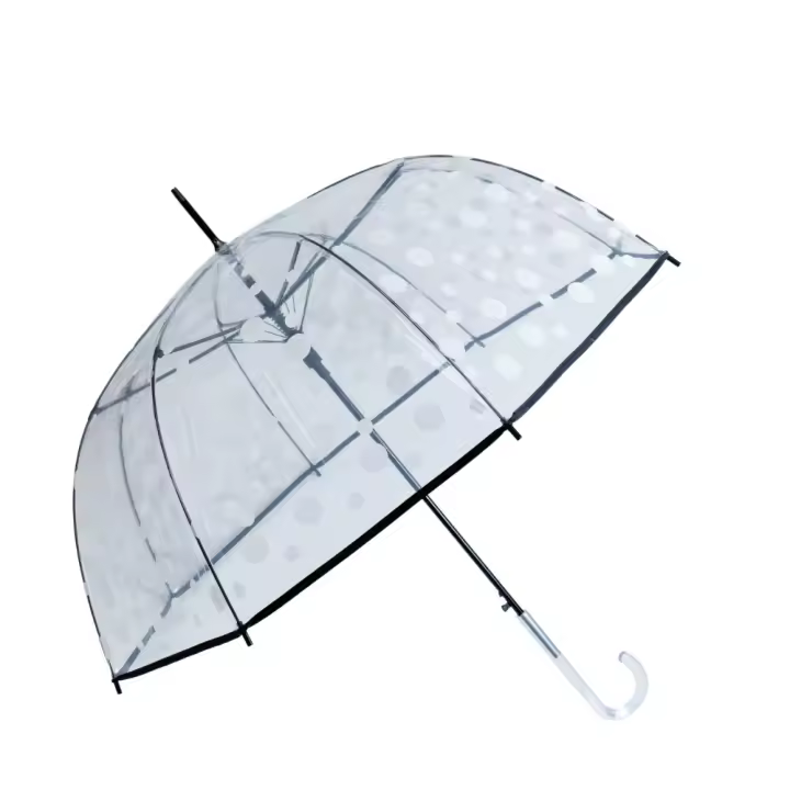 Paraguas transparente de 8 varillas , antiviento, automático de 60 cm paraguas transparente con dibujo - 1