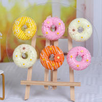 4PCS Floral Donut Modelo De Pastel Artificial Para Decoración De Bodas Y Fiestas Profesional Simulación De Comida Decorativa PVC Tamaño 2.95 Cm - details 0