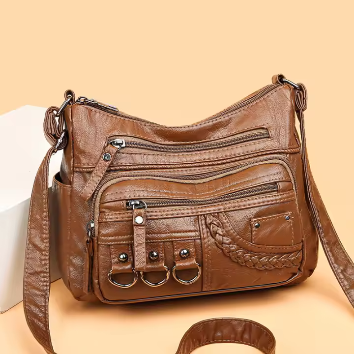 Bolso De Hombro Y Cruzado De Cuero PU Vintage Para Mujer De Alta Calidad Con Multípodos Diseño De Lujo Bolso De Mujer - 1