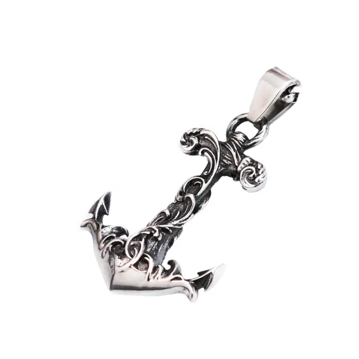 Collar De Anclaje Nórdico Vikingo Vintage Punk Hip Hop 316L Acero Inoxidable Amuleto Para Hombres Y Mujeres Joyería De Moda - 1