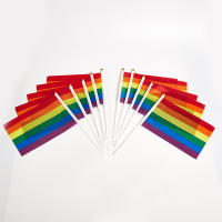 10PCS Banderas Arcoíris Pequeñas Y Fáciles De Sostener Para Festival Y Desfile De Orgullo Gay Material Plástico - details 1