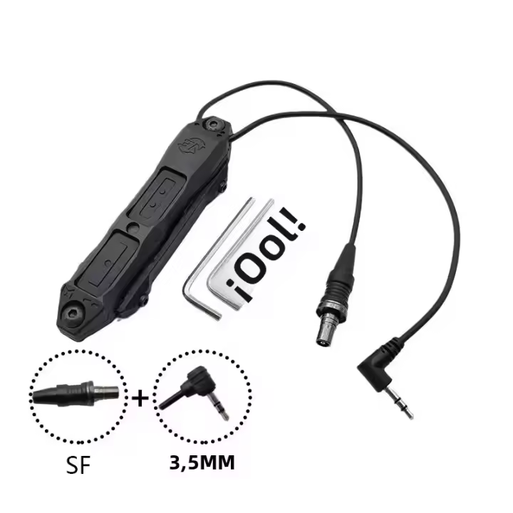 Interruptor De Luz Escuadrilla Táctica De Presión Augmentada Doble Función Para Flashlight SF/2.5MM/3.5MM Material De Nylon Color Negro/Desierto - 1