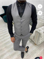 Traje De Boda Formal Para Hombre 3 Piezas Tuxedo Slim Fit Conjunto De Traje De Negocios Con Chaqueta Pantalón Y Chaleco - details 2